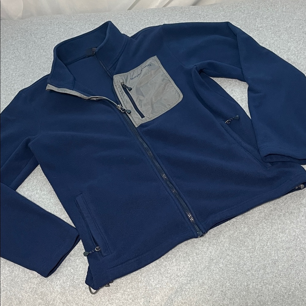 Vineyard Vines Men's Blue Fleece Jacket Medium Gray Pocket Outdoor Gorpcore
